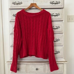 Vici Soft Red Cable Knit Sweater